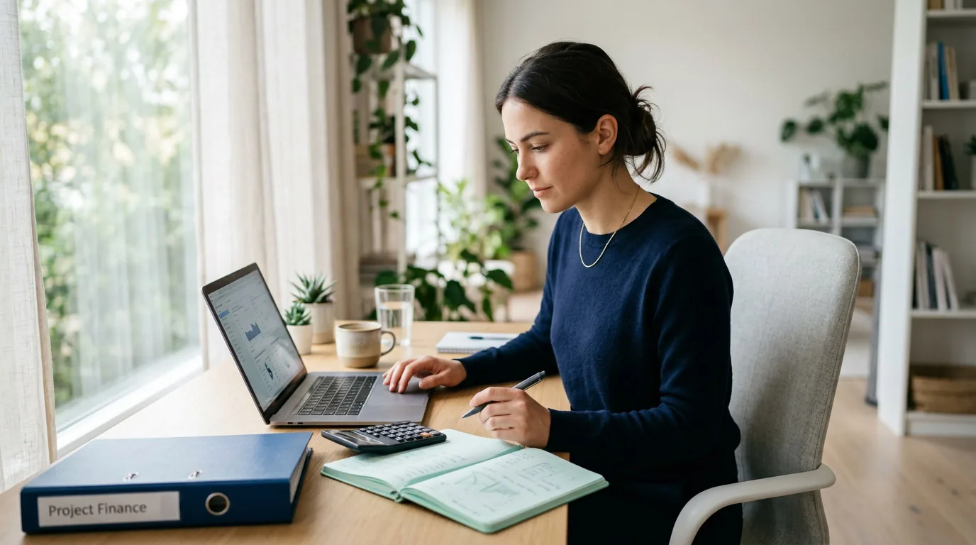 Kassenwart prüft Finanzen und Belege am Laptop