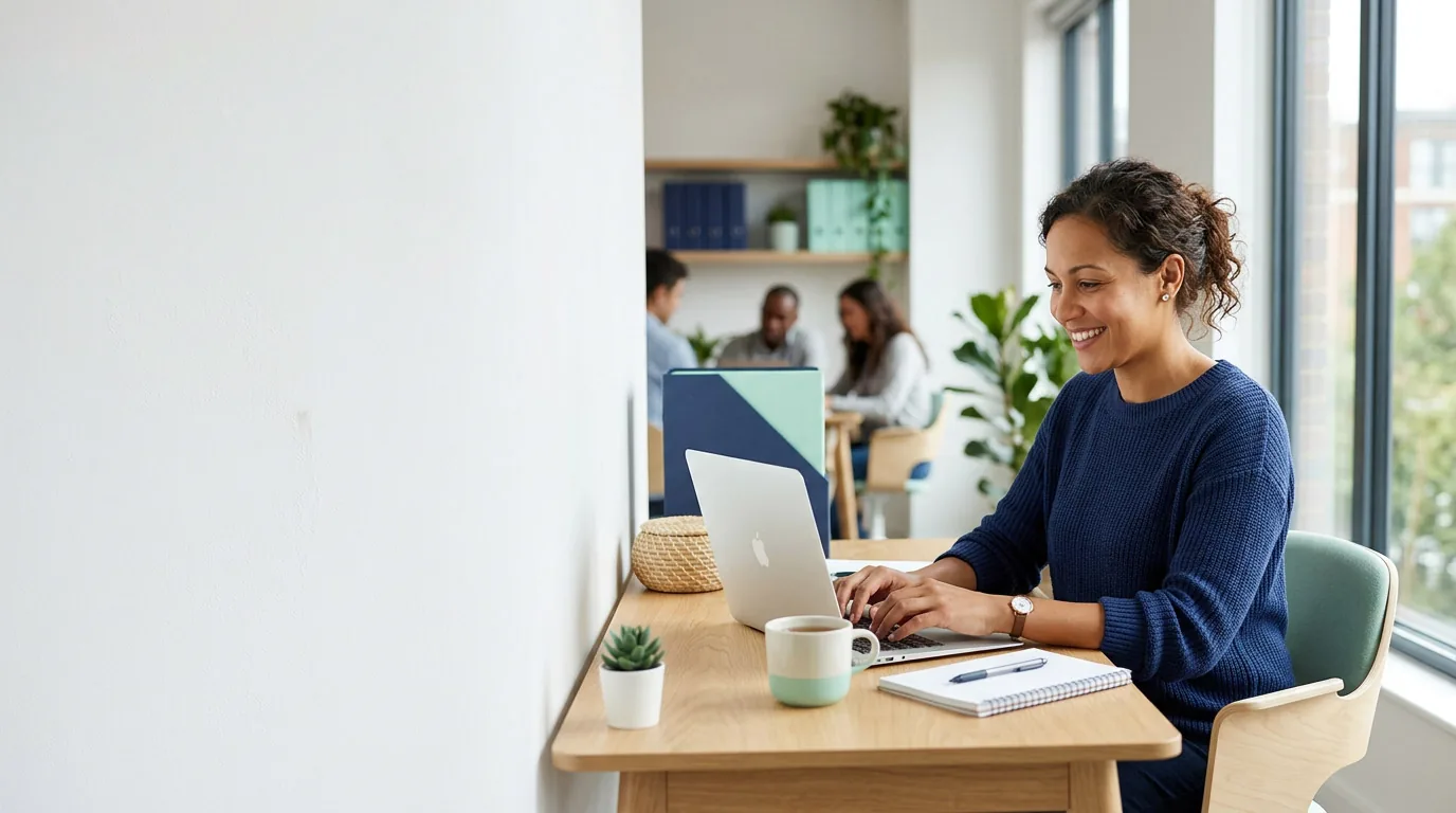 Schriftführerin macht Notizen am Laptop während einer Besprechung